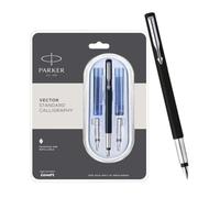 Penna stilografica Parker Vector Standard Chrome Trim Calligraphy | Corpo nero