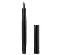 Penna stilografica per professionisti e studenti, pennino fine da 0,4 mm, design ergonomico classico, nero, elegante, strumento di scrittura scorrevole, per diari e uso in ufficio, impugnatura comoda