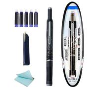 Penna stilografica per scrittura,Penna da scrittura fluida con punta fine e cartucce d'inchiostro - Cerniera antiscivolo per schizzi, calligrafia e diario intimo