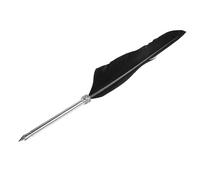 Penna Stilografica retrò, Penna di Piume Durevole, Taccuino in Pelle in Stile Classico a Matita di Lusso per Pratica la Naturale (BLACK)