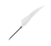 Penna Stilografica retrò, Penna di Piume Durevole, Taccuino in Pelle in Stile Classico a Matita di Lusso per Pratica la Naturale (BLACK) (WHITE)
