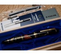 Penna stilografica Sailor 1911 Profit Maki-e RED FUJI & CRANE 11-5010-420 & c...