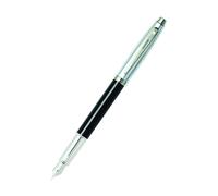 Penna stilografica Sheaffer 100 con cappuccio cromato spazzolato/corpo nero e fi