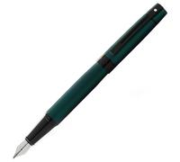 Penna stilografica Sheaffer 300 con clip a fessura iconica moderna verde opaco c