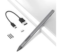 Penna Surface per Surface Pro 12/11/9/10/8/X/7/6/5/4/3, matita Surface Pro con punta di precisione, sensibilità all'inclinazione, stilo Surface Pro per Surface Go 3/Go 2/Book/Laptop 5 (grigio)