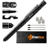 Penna tattica - Penna autodifesa e penna multi-strumento - Torcia di sopravvivenza per uomini e donne - Attrezzo tattico e regalo - Penna militare EDC + interruttore vetro + apribottiglie - 3