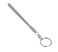 Penna Telescopica 2 in 1 in Acciaio Inossidabile, Retrattile, Portatile, con Portachiavi, per Studenti e Ufficio