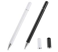 Penna Touch a Doppia Punta per Tablet e Schermi Capacitivi | Punta in Silicone, Scrittura Fluida e Navigazione Web, Set da 2 Pezzi, Corpo in Acciaio Inossidabile e Ottone
