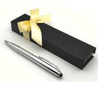 Penna touch alluminio elegante personalizzata con incisione e scatola regalo (Argento)