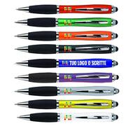 PENNA TOUCH PERSONALIZZATA STAMPA COLORE UV - LOGO/TESTO - SUPPORTO GRAFICO GRATUITO (Rosso, 200 PEZZI)