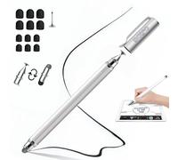 Penna touchscreen 2 in 1 per tutti i tablet e il telefono cellulare, penna capacitiva con punta da 6 mm + 4,5 mm, clip per penna contro il rotolamento, con 20 punte in gomma, per scrivere e disegnare