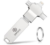Penna USB 128 GB, backup automatico, per phone, iPhone, iPad, Android e PC. Penna flash 4 in 1, memoria esterna, salva foto, video e contatti