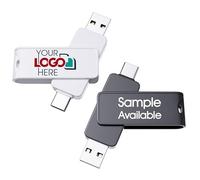 Penna USB Personalizzata Type C, Chiavetta 2 in 1 con Doppia Memoria, Stampa Logo Personalizzata, Penna Girevole OTG a Scatto, Vendita al Dettaglio e all'Ingrosso