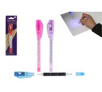 Penna UV segreta con inchiostro invisibile e doppia punta 15 cm