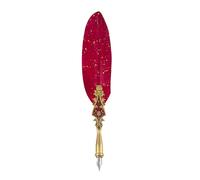Penna vintage con piuma d'oca in stile elegante per calligrafia con pennini di ricambio, ideale per scrivere a mano, lettere, inviti, studenti e amici
