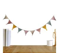 Pennant Banner Flags | 9 Ft Cotton Fabric Bunting Garland | 260cm Easy To Install Pennant Flags For School Boy Girl Room Birthday Party Easter Camping Bedroom Nursery Baby Shower Decoration