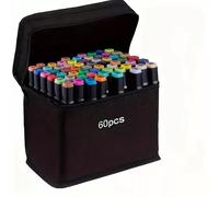 Pennarelli 60 Colori Doppia Punta Larga e Fine Asciugatura Rapida Evidenziatore.