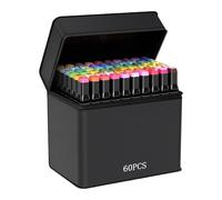 PENNARELLI 60 COLORI SET BRUSH PROFESSIONALI PER DISEGNO ARTE CALLIGRAFIA MARKER