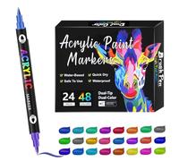 Pennarelli a doppia faccia - Pennarelli per schizzi, penne colorate per adulti, pennarelli acrilici per bambini, per libri da colorare per adulti, calligrafia, disegno, pittura, schizzi, highligh