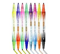 Pennarelli a doppio contorno con design su entrambi i lati, penne glitterate, pennarelli per scarabocchiare per attività scolastiche, appunti, progetti artistici, biglietti di auguri di compleanno