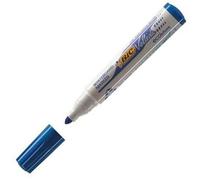 Marcatori a secco per lavagne Bic Velleda® - 452086 Marcatori blu a secco per lavagne con tratto 1,5 mm e punta da 1,5 mm tonda dal fusto di color bianco in confezione da 12 Pz.