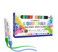 Pennarelli a gesso liquido cancellabili, reversibili da 6 mm | Gesso liquido antipolvere per aule, ufficio, scuola, casa, riunioni, conferenze, lavagne, Whitebo