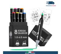 Pennarelli a Gesso Liquido Cancellabili x 8 Pennarello Multicolore it
