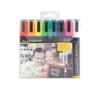 Pennarelli a gesso liquido Securit a punta media 2-6 mm assortiti set da 8 - SMA