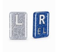 Pennarelli a raggi X glitterati, lettere di piombo "L" e "R" per immagini radiologiche, argento e blu