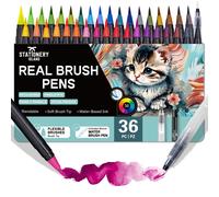 PENNARELLI ACQUARELLO 36 PEZZI SET PENNA PENNELLO ACQUA BRUSH PEN MULTICOLORE