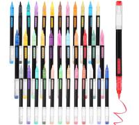 Pennarelli acrilici, 36 colori, con punta a pennello morbida, ad asciugatura rapida, inodore, per fai da te, tela, pietra, carta, vetro, tessuto, per disegni, colorazione e progetti creativi