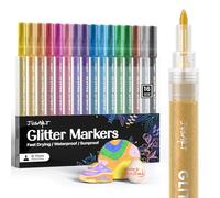 Pennarelli acrilici glitterati in 16 colori, penne glitterate con punta fine da 0,7 mm, pennarelli metallizzati luccicanti, per bambini e adulti, fai da te, biglietti di auguri di compleanno, disegno,