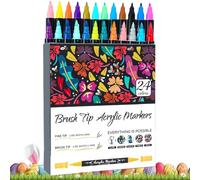 Pennarelli acrilici, pennarelli per vernice acrilica - Pennarelli impermeabili a doppia punta per multi-facce | L'insegnante a doppio colore deve avere forniture d'arte p