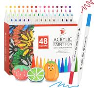 Pennarelli Acrilici per Dipingere Sassi, 48 Colori Pennarello Acrilico, Pennarel