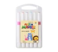 Pennarelli acrilici per progetti creativi fai da te, set da 12 con 150 ml di colore liquido, ideali per dipingere pietre, vetro, perfetti per la scuola e l'artigianato (bianco, 10 x 18 x 3 cm)