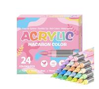 Pennarelli acrilici - Set di 24 pennelli a base d'acqua resistenti alla luce, pennarelli sintetici morbidi per ceramica, tessuto, pelle, progetti scolastici, artigianato, design, opere d'arte, Zeic