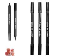 Pennarelli Alimentari Neri 3 Pezzi, Doppia Punta Fine e Spessa, Penna Commestibile per Decorazione Dolci, Biscotti, Torte e Fondente