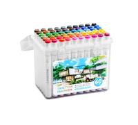 Pennarelli Artistici, 60 Pennarelli Doppia Punta Per Arte, Punta Sottile E Pennello A Base Di Olio Anti-Detenzione Forniture Scuola Materna Diario Creativo Scrapbooking
