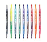 Pennarelli Body Art 9 Pezzi 18 Colori Neon Doppia Punta Lavabile