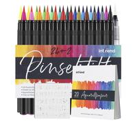 Pennarelli Brush Pen Lettering Set 24 Pennarelli Punta a Pennello Acquerellabili