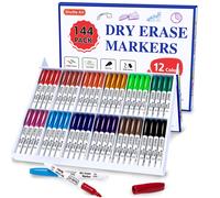 Pennarelli cancellabili a secco Shuttle Art, 12 colori, confezione da 144 pezzi, per lavagna bianca