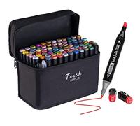 Pennarelli colorati, 80 colori, pennarelli ad alcool, pennarelli artistici a doppia punta per bambini, adulti, pennarelli permanenti con custodia per dipingere, evidenziare, disegnare, colorare, nero