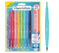 Astuccio 8 colori Flair Dual tip pennarello punta media/brush Papermate