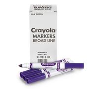 Pennarelli Crayola a linea larga - Pennarelli viola (12 ct) per bambini Materiale scolastico sfuso per insegnanti Ricarica di pennarelli non toss