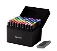 Pennarelli da colorare, pennarelli colorati, penne da disegno, resistenti all'acqua, a base di olio, doppia punta per pittura fine, schizzi, robusti strumenti artistici per bambini, set di pennarelli