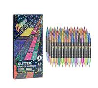 Pennarelli da disegno con effetto glitter, a doppia punta, non sbavano, per bambini, artigianato, scuola, casa, diario, scrapbooking, schizzi, scarabocchi