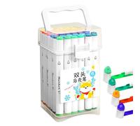 Pennarelli Da Disegno, Penne ad Acrilico per Disegno Artistico con Doppia Punta, Set da 48 Colori a Asciugatura Rapida per Schizzi, Diario, Illustrazioni e Scrapbooking