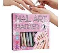 Pennarelli da disegno per unghie - 12 pezzi per manicure ad asciugatura rapida | Marcatori per unghie per donne - per dilettanti, professionisti, principianti, casa, salone e