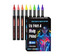 Pennarelli Da Trucco Viso | 18 Pezzi Fluorescenti Temporanei Impermeabili Al Sudore Sicuri - Kit Stencil Body Paint per Bambini e Adulti,Per Concerti Feste a Tema Festival Cosplay Halloween e Teatro
