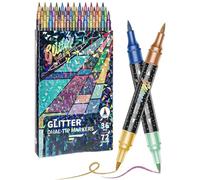 Pennarelli Effetto Glitter 24/48/72/96 Colori Pennarelli Brillanti A Doppia Punta 2 In 1 Penna A Punta Morbida Da 6 Mm Ad Asciugatura Rapida(72colors)